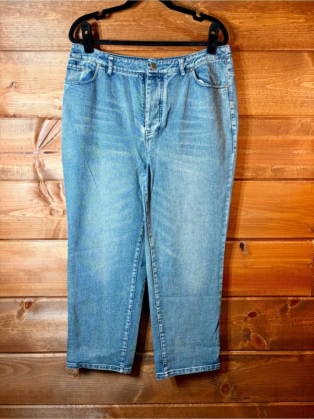 Mo:Vint Light Wash High Rise Ankle Cropped Women's Jeans Size 32x23